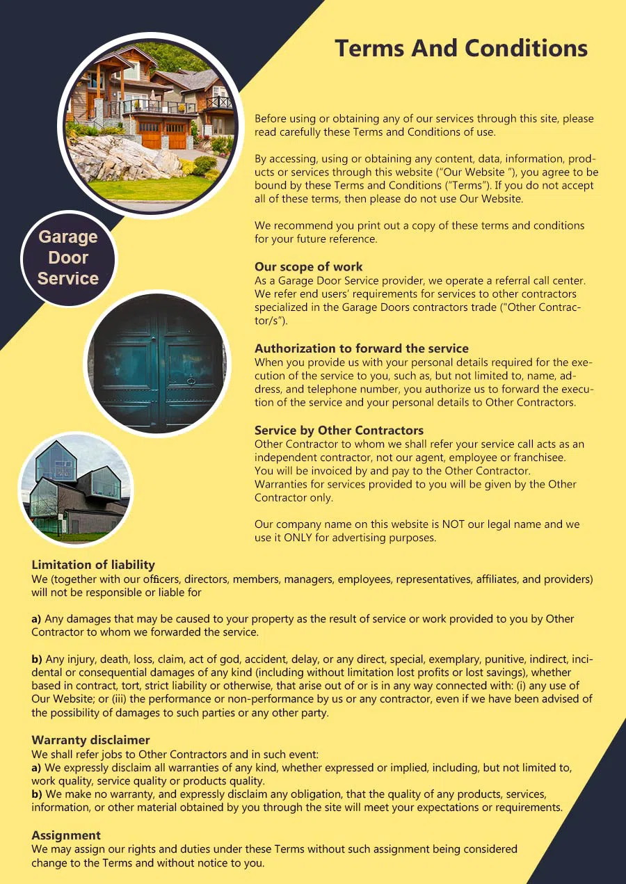 Elite Garage Door Service Gardena, CA 310-844-1856 - terms6